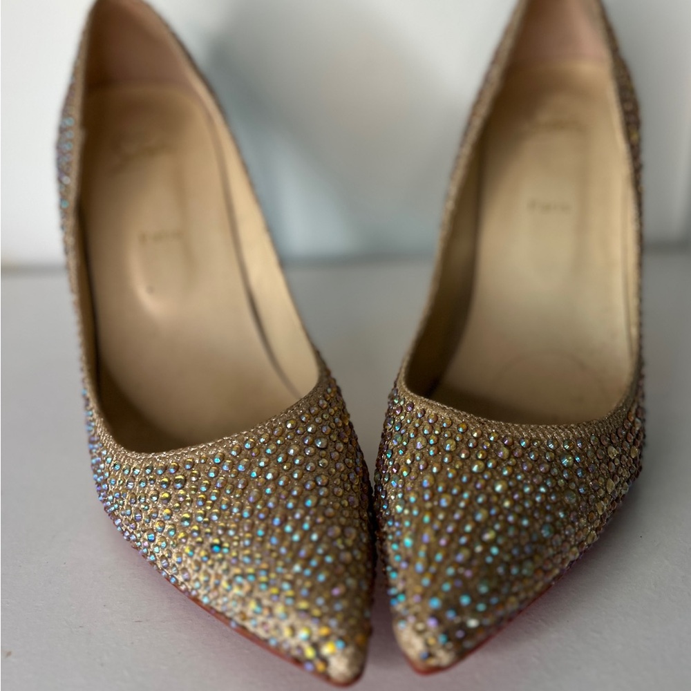 Elegant Rhinestone Embellished Neels Red Bottoms Designer Inspired